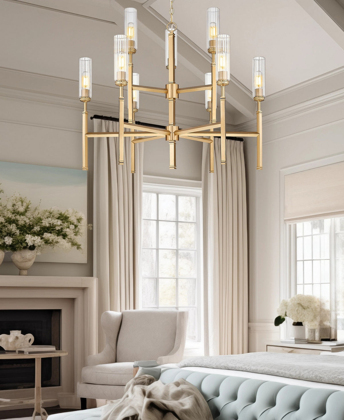 Lustre Esme Or moderne, nombre ampoules 9 – vue 7