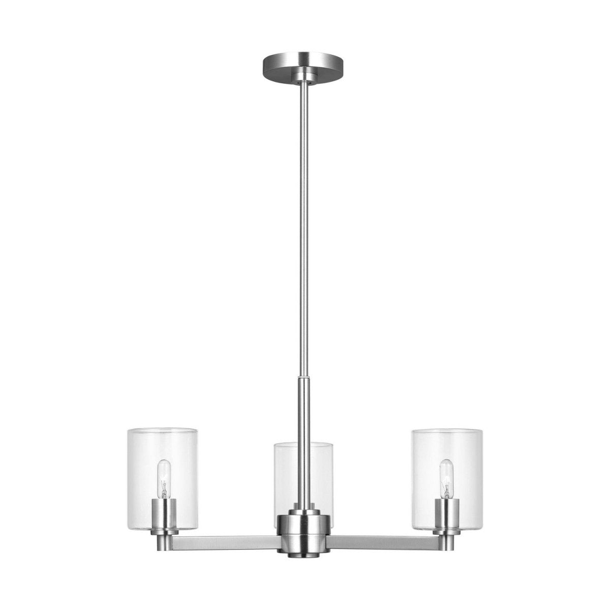 Lustre Fullton - Chrome Transparent 3 by Visual Comfort Studio | Luminaires & cie