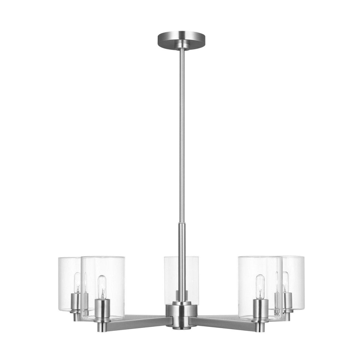 Lustre Fullton - Chrome Transparent 5 by Visual Comfort Studio | Luminaires & cie