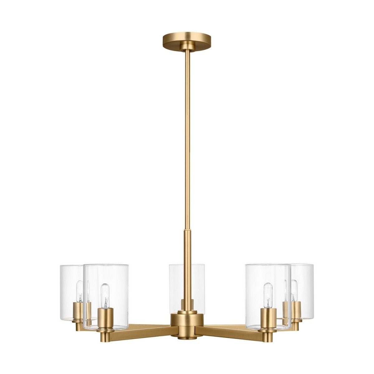 Lustre Fullton - Laiton satiné Transparent 5 by Visual Comfort Studio | Luminaires & cie