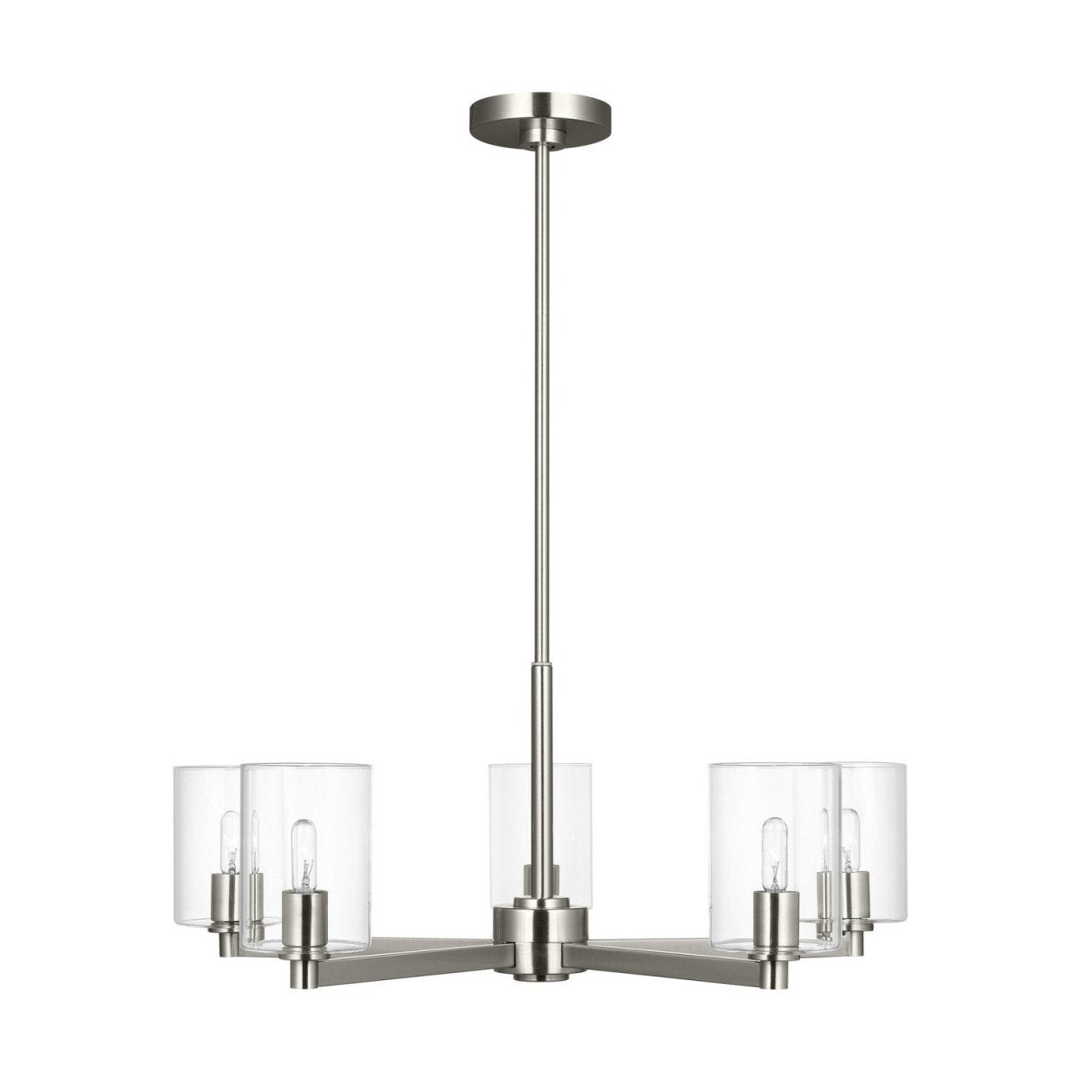 Lustre Fullton - Nickel brossé Transparent 5 by Visual Comfort Studio | Luminaires & cie
