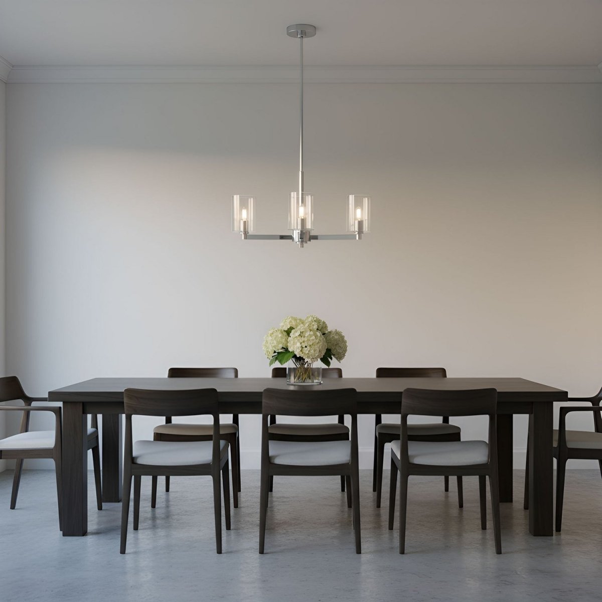 Lustre Fullton - Nickel brossé Transparent 9 by Visual Comfort Studio | Luminaires & cie