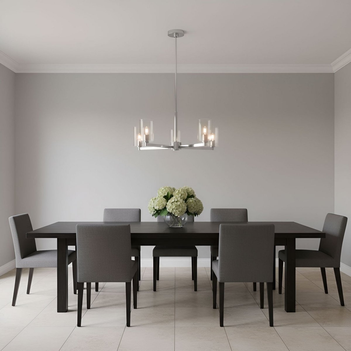 Lustre Fullton - Nickel brossé Transparent 9 by Visual Comfort Studio | Luminaires & cie