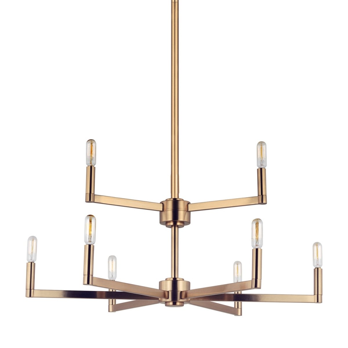 Lustre Fullton - Nickel brossé Transparent 9 by Visual Comfort Studio | Luminaires & cie