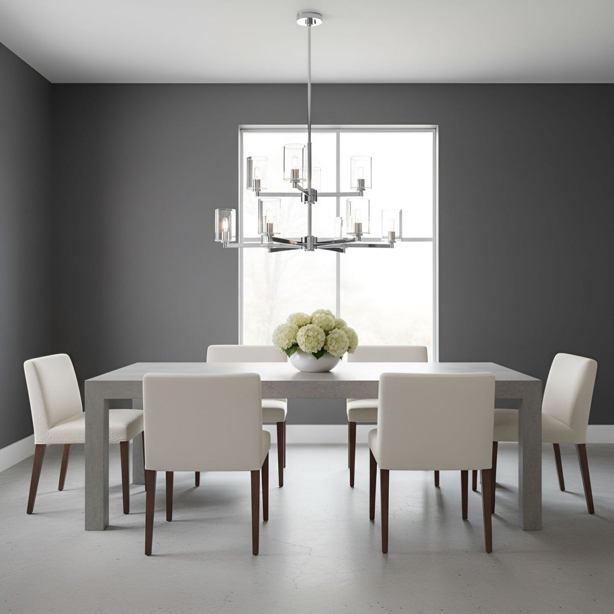 Lustre Fullton - Nickel brossé Transparent 9 by Visual Comfort Studio | Luminaires & cie