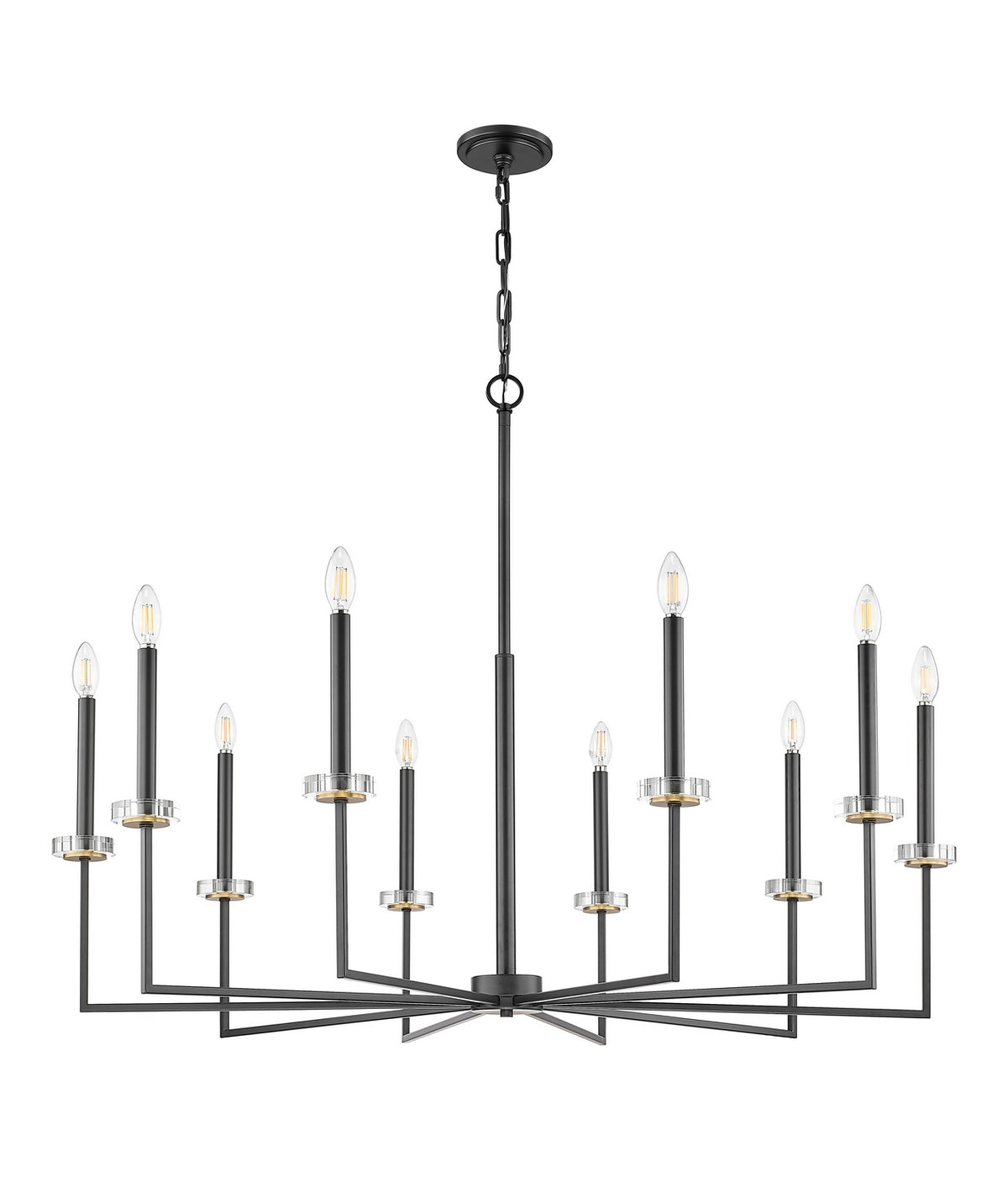 Lustre Gaultier Noir mat + Or moderne, 44 3/4", 45 1/4" – vue 2