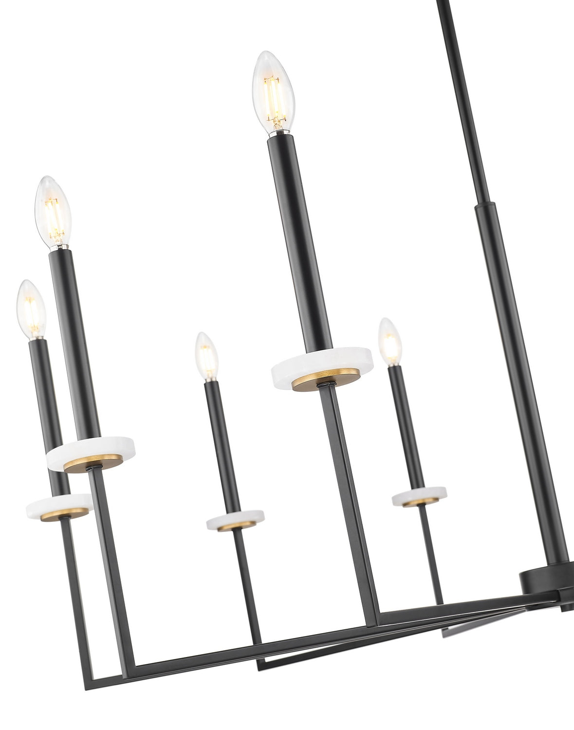 Lustre Gaultier Noir mat + Or moderne, 44 3/4", 45 1/4" – vue 5