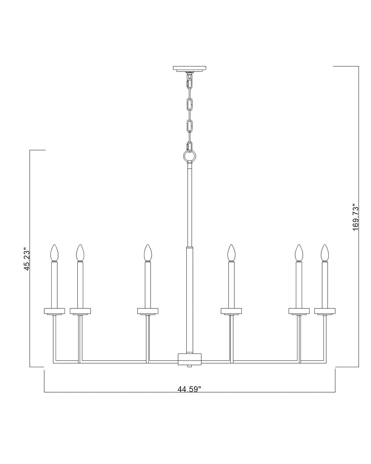 Lustre Gaultier Noir mat + Or moderne, 44 3/4", 45 1/4" – vue 6