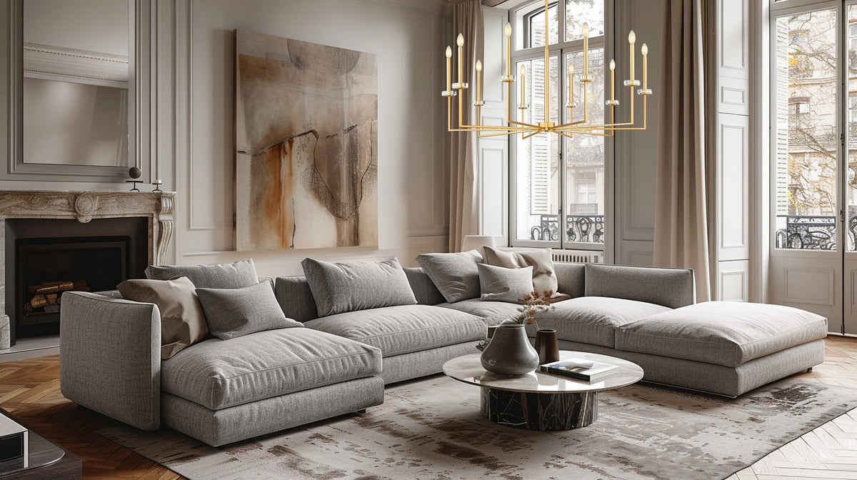Lustre Gaultier Or moderne, 44 3/4", 45 1/4" – vue 8