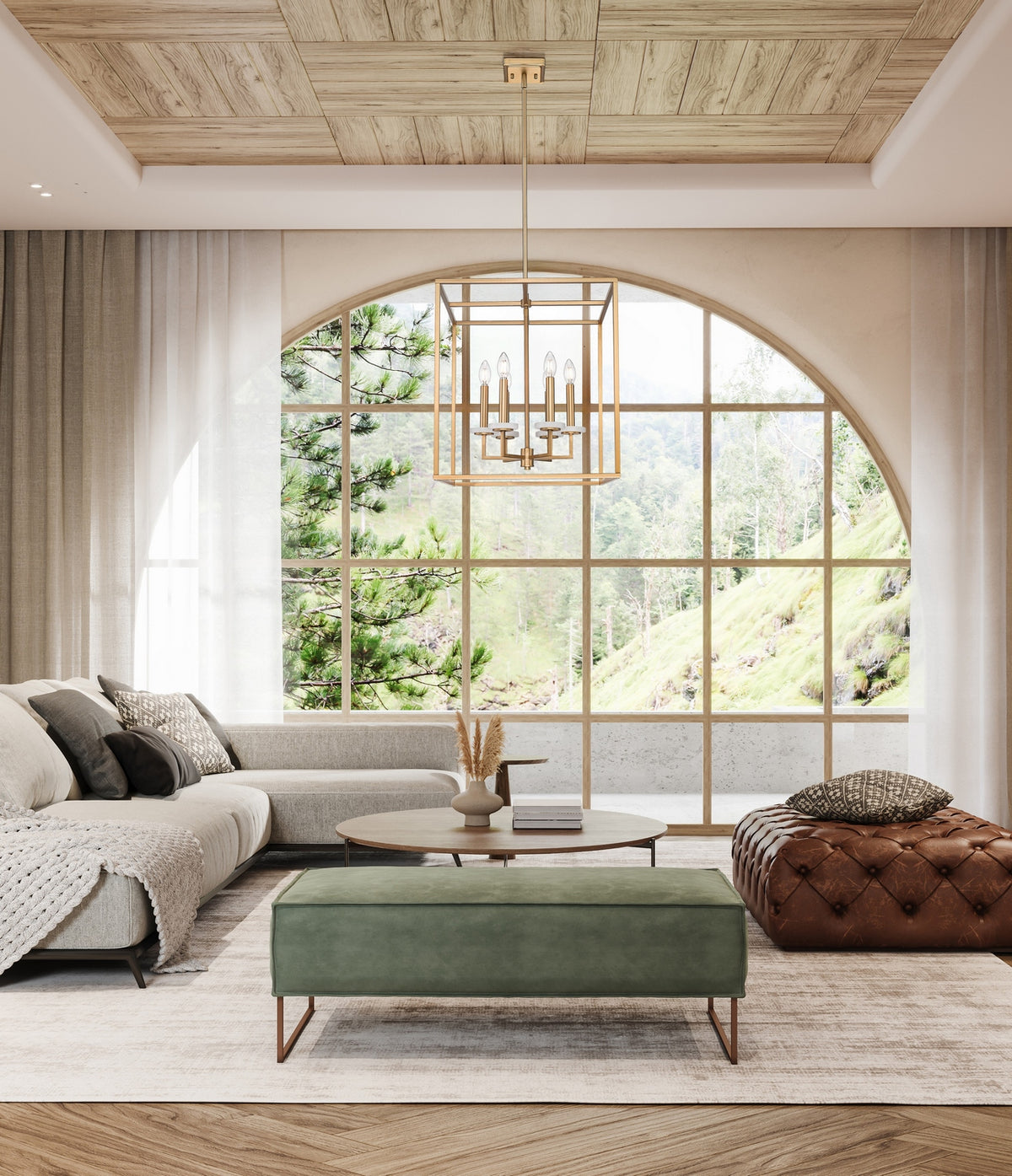 Lustre Gaultier Or moderne, 18", 21 1/2" – vue 7