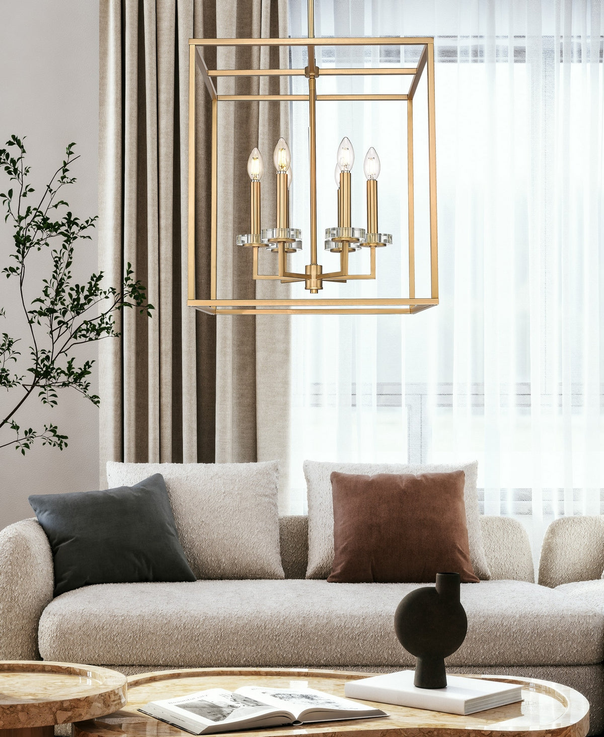 Lustre Gaultier Or moderne, 18", 21 1/2" – vue 8