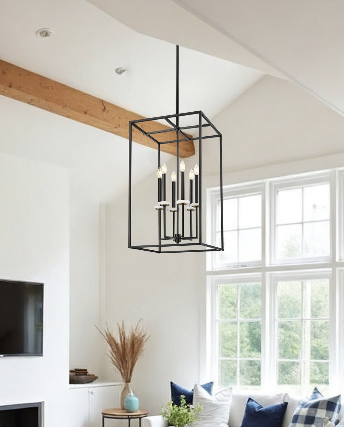 Lustre Gaultier Noir mat + Or moderne, 18", 32 3/4" – vue 7