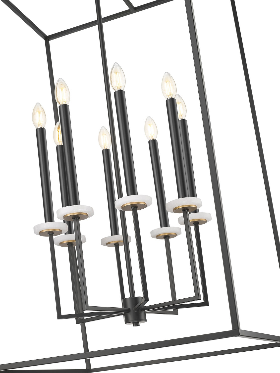 Lustre Gaultier Noir mat + Or moderne, 24", 45 1/4" – vue 5