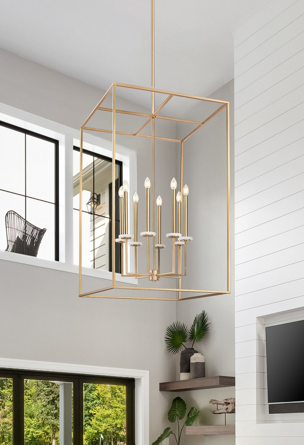 Lustre Gaultier Or moderne, 24", 45 1/4" – vue 7