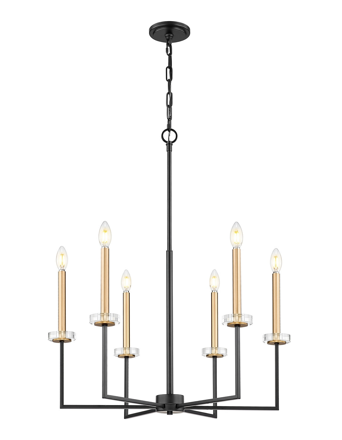 Lustre Gaultier Noir mat + Or moderne, 27 1/4", 33 1/4" – vue 4
