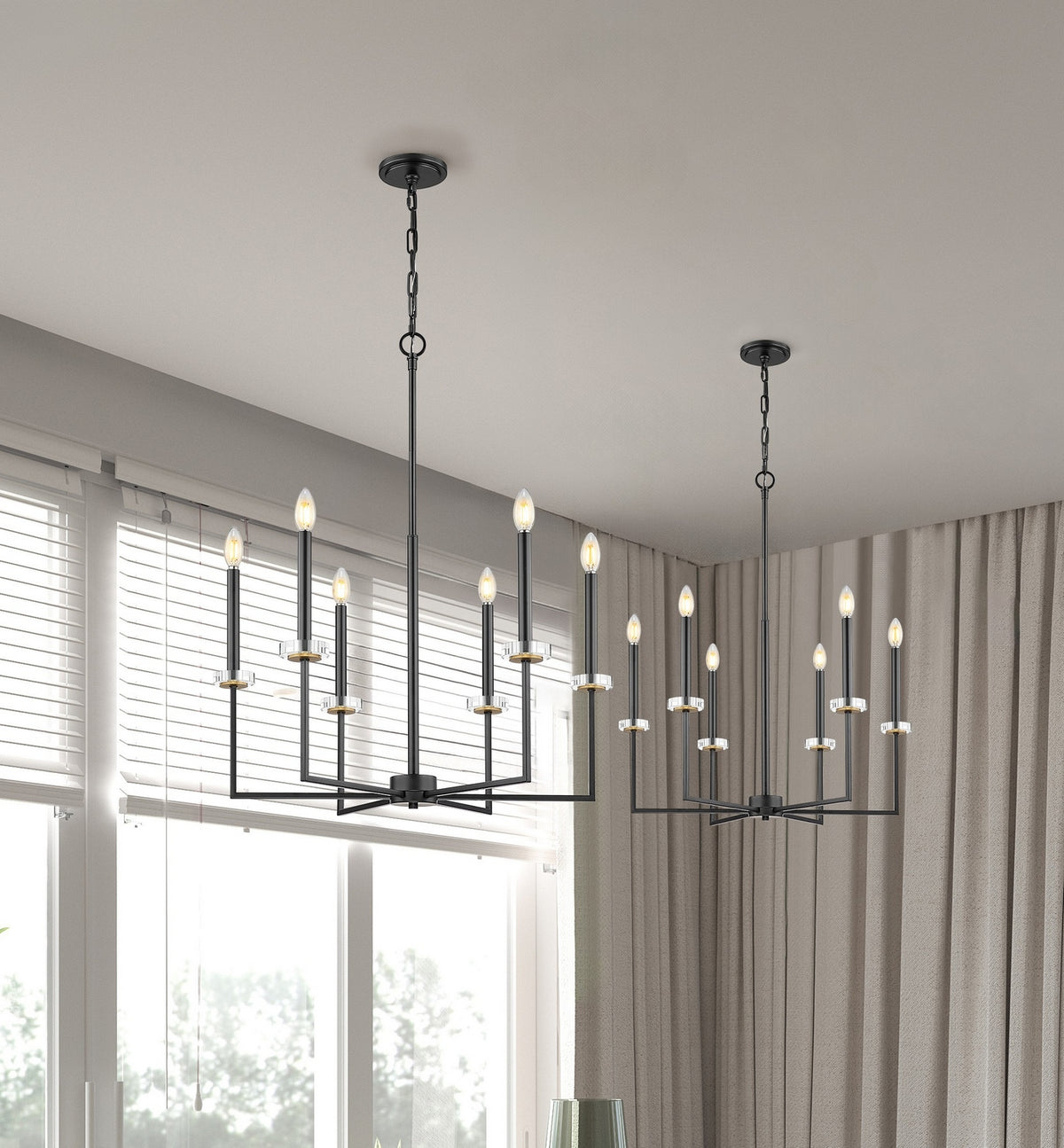 Lustre Gaultier Noir mat + Or moderne, 27 1/4", 33 1/4" – vue 8