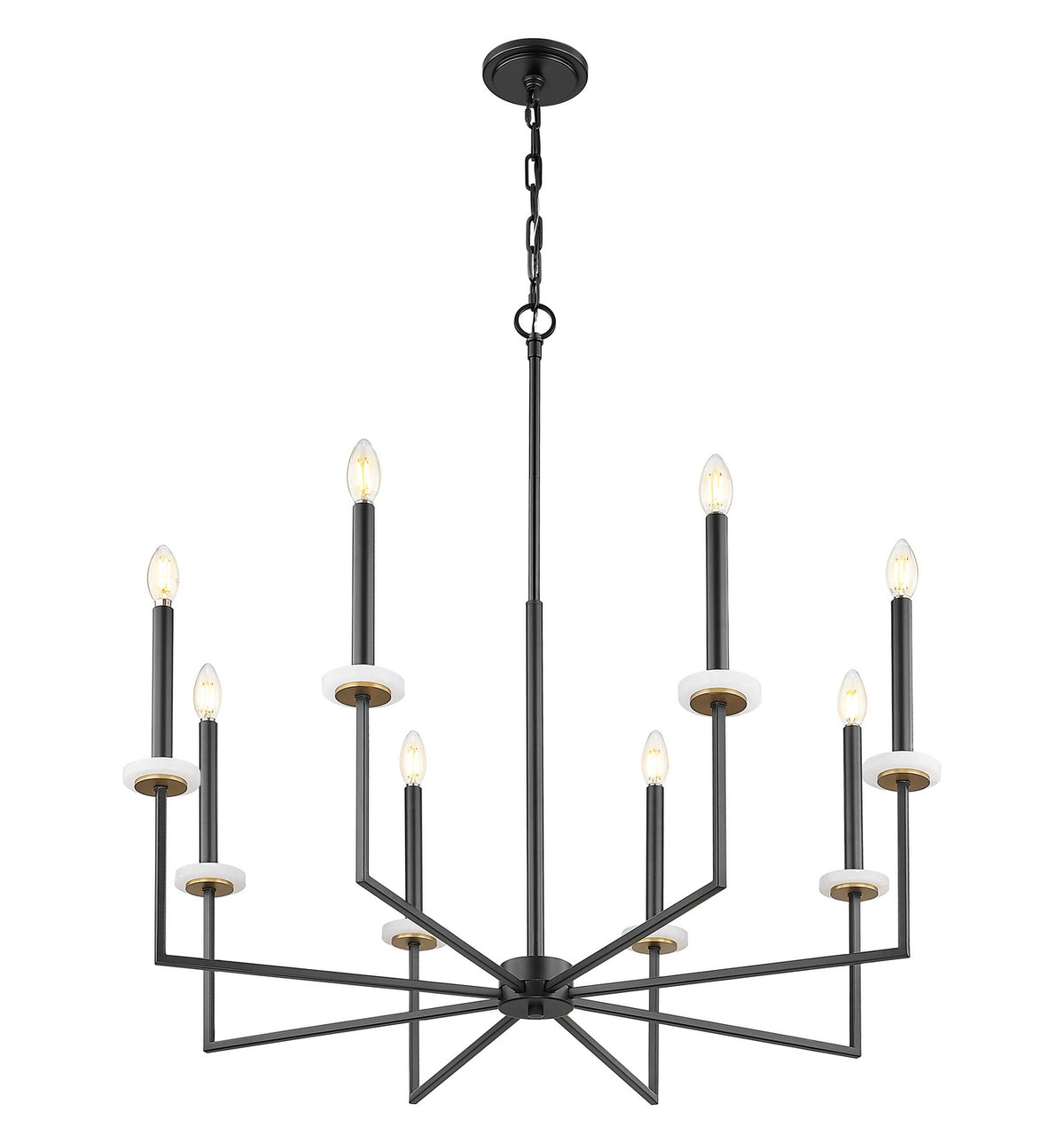 Lustre Gaultier Noir mat + Or moderne, 35 1/4", 45 1/4" – vue 2