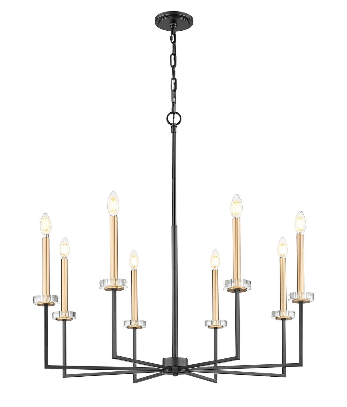Lustre Gaultier Noir mat + Or moderne, 35 1/4", 45 1/4" – vue 3