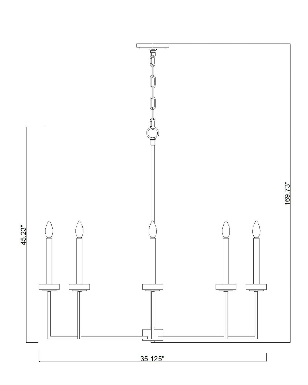 Lustre Gaultier Noir mat + Or moderne, 35 1/4", 45 1/4" – vue 6