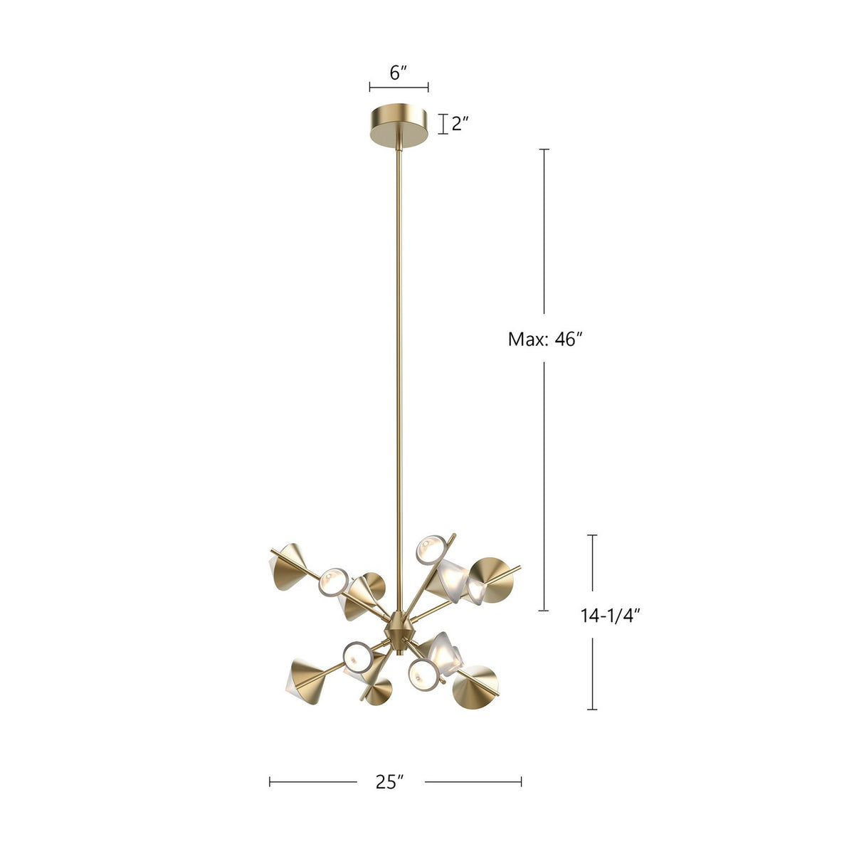 Lustre Geode Or brossé, 25" – vue 2