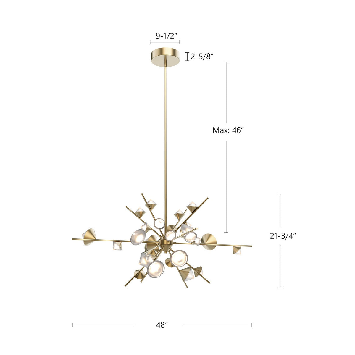Lustre Geode Or brossé, 48" – vue 2