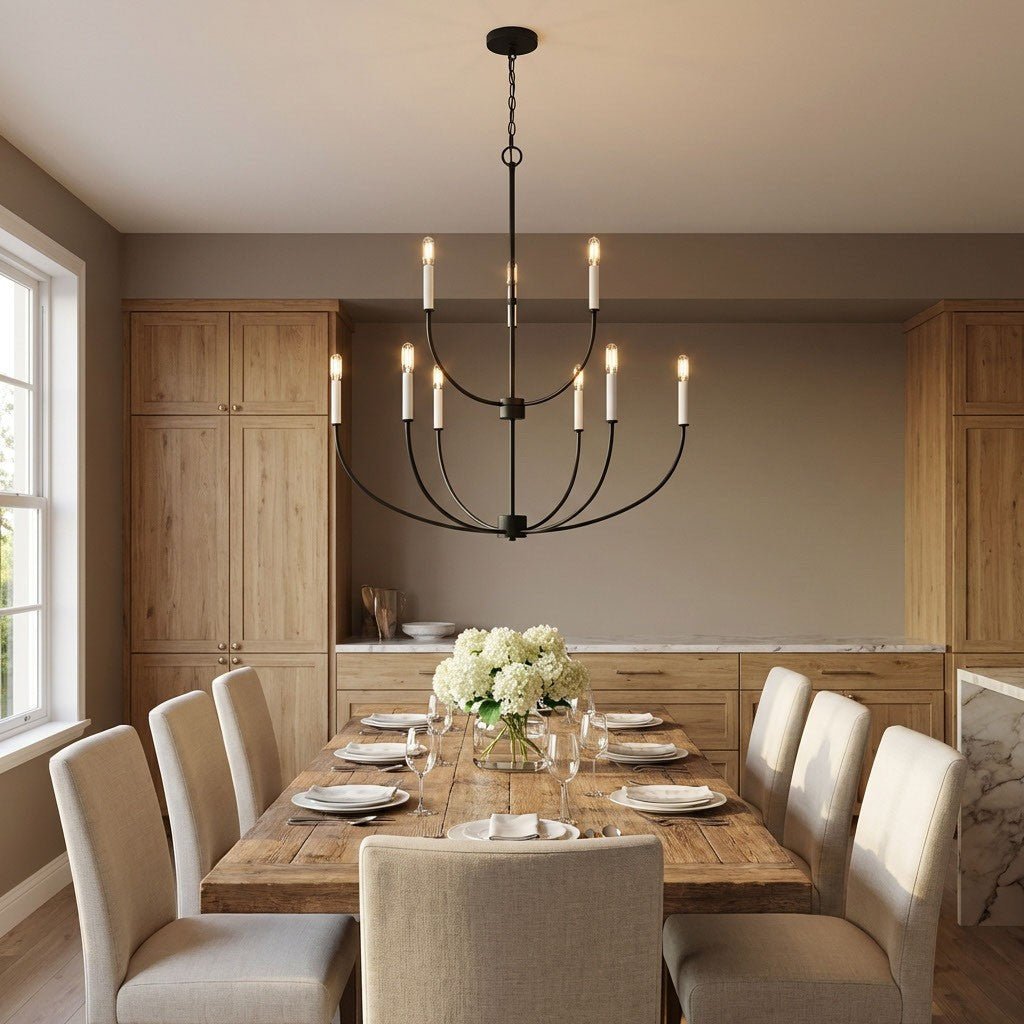 Lustre Greenwich - Nickel brossé 32" by Visual Comfort Studio | Luminaires & cie