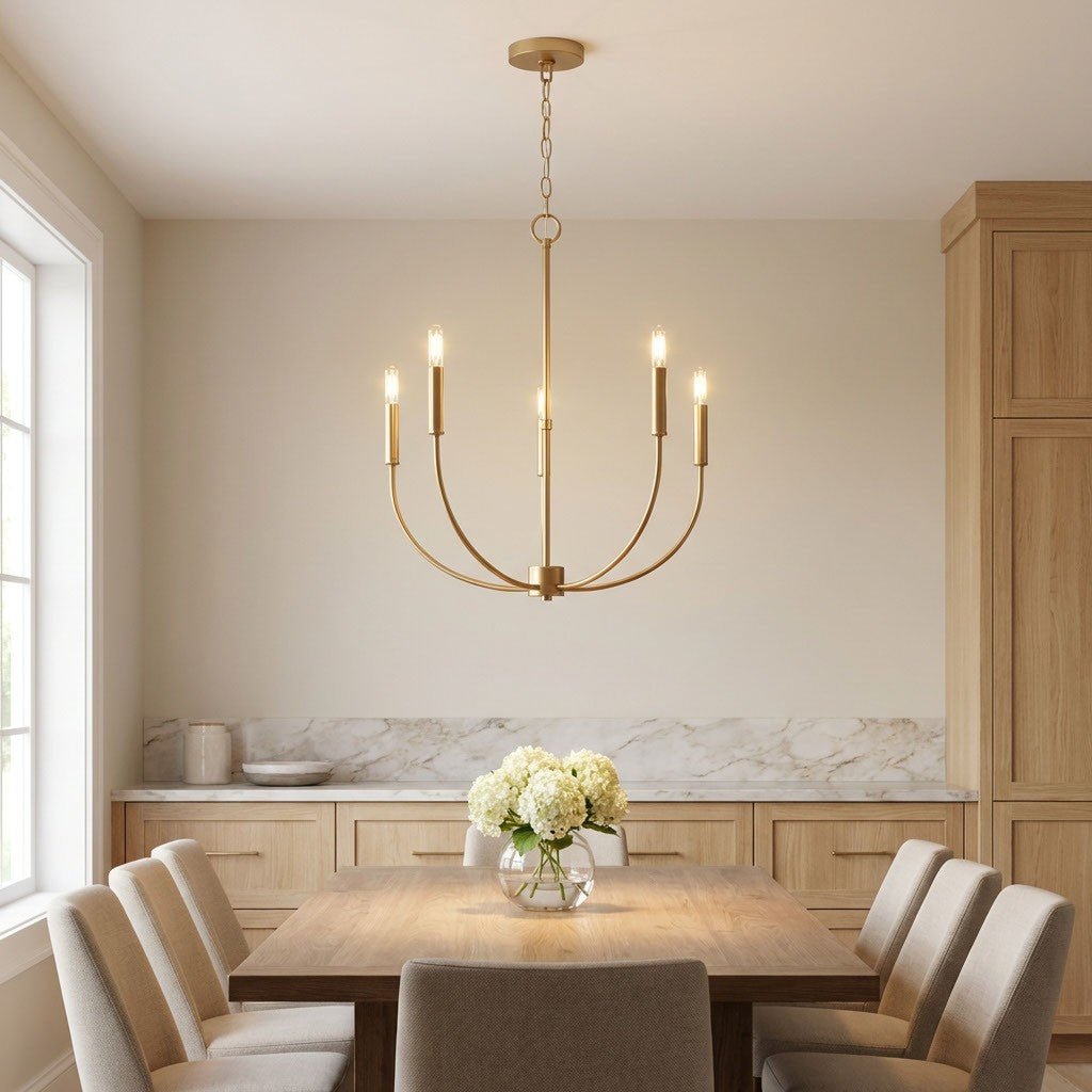 Lustre Greenwich - Nickel brossé 32" by Visual Comfort Studio | Luminaires & cie