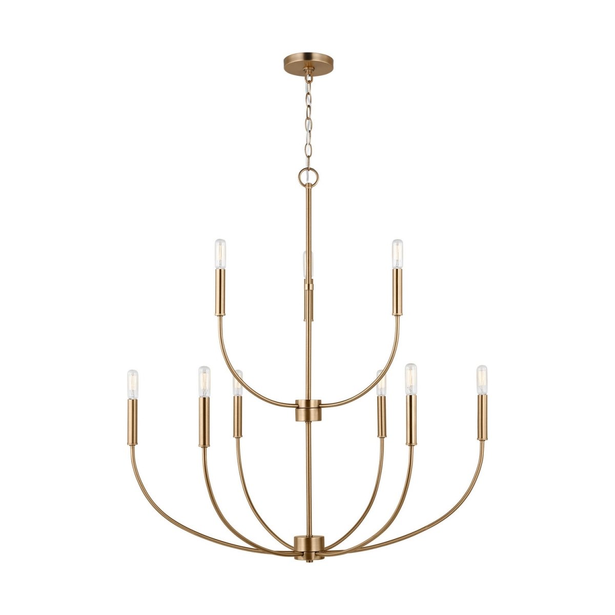 Lustre Greenwich - Nickel brossé 32" by Visual Comfort Studio | Luminaires & cie