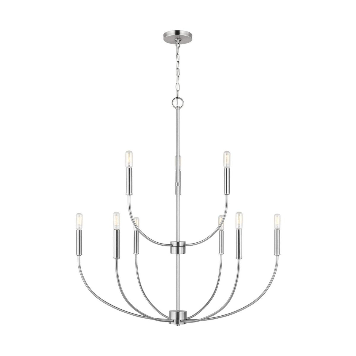 Lustre Greenwich - Nickel brossé 32" by Visual Comfort Studio | Luminaires & cie
