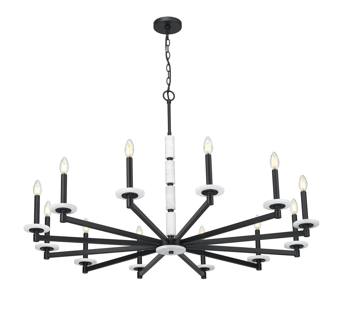 Lustre Kaden Noir mat, 48" – vue 2