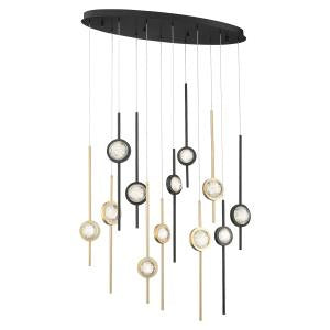 Lustre linéaire Barletta Or-Noir mélangé, 37 1/2" – Eurofase