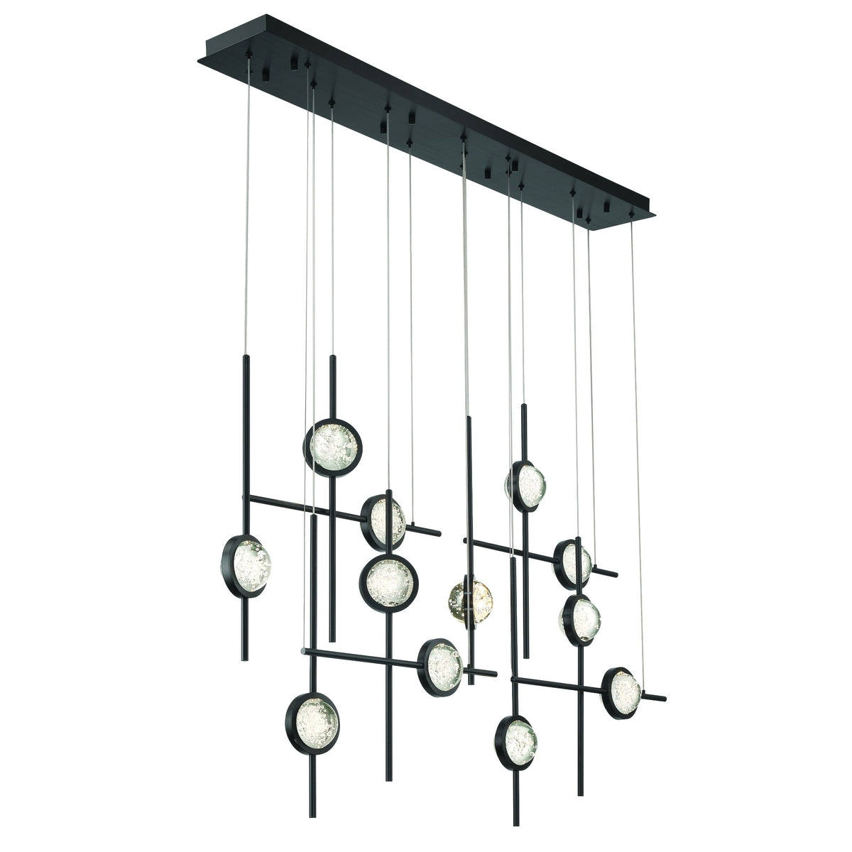 Lustre linéaire Barletta Noir anodisé, 53" – vue 4