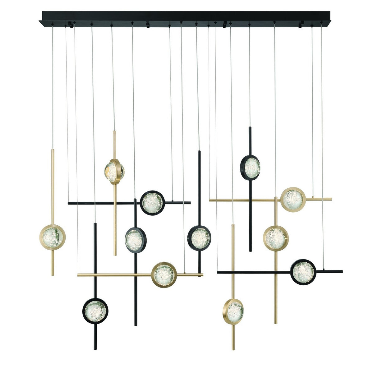 Lustre linéaire Barletta Or-Noir mélangé, 53" – Eurofase