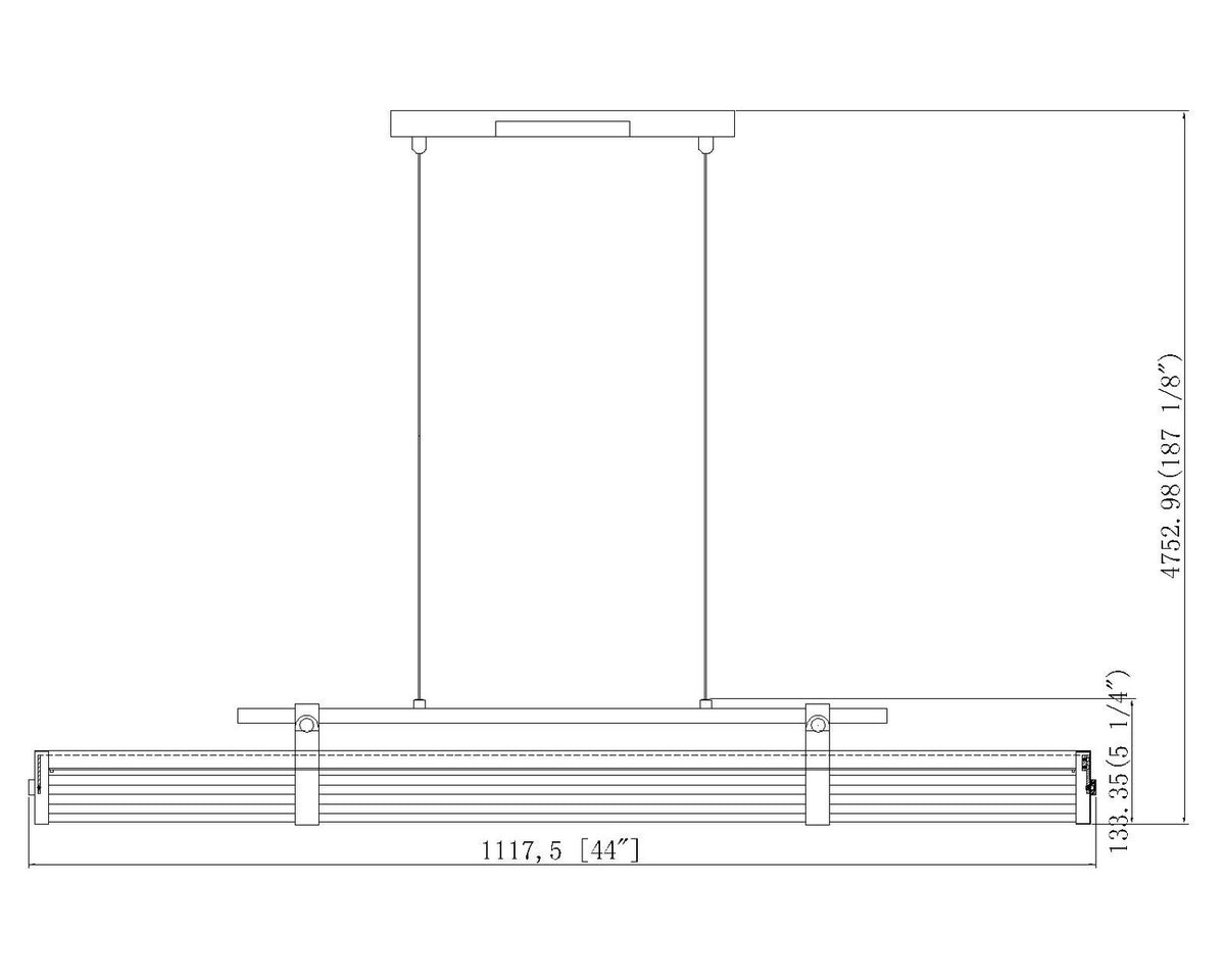 Lustre linéaire Benoit Nickel brossé, 44" – vue 6