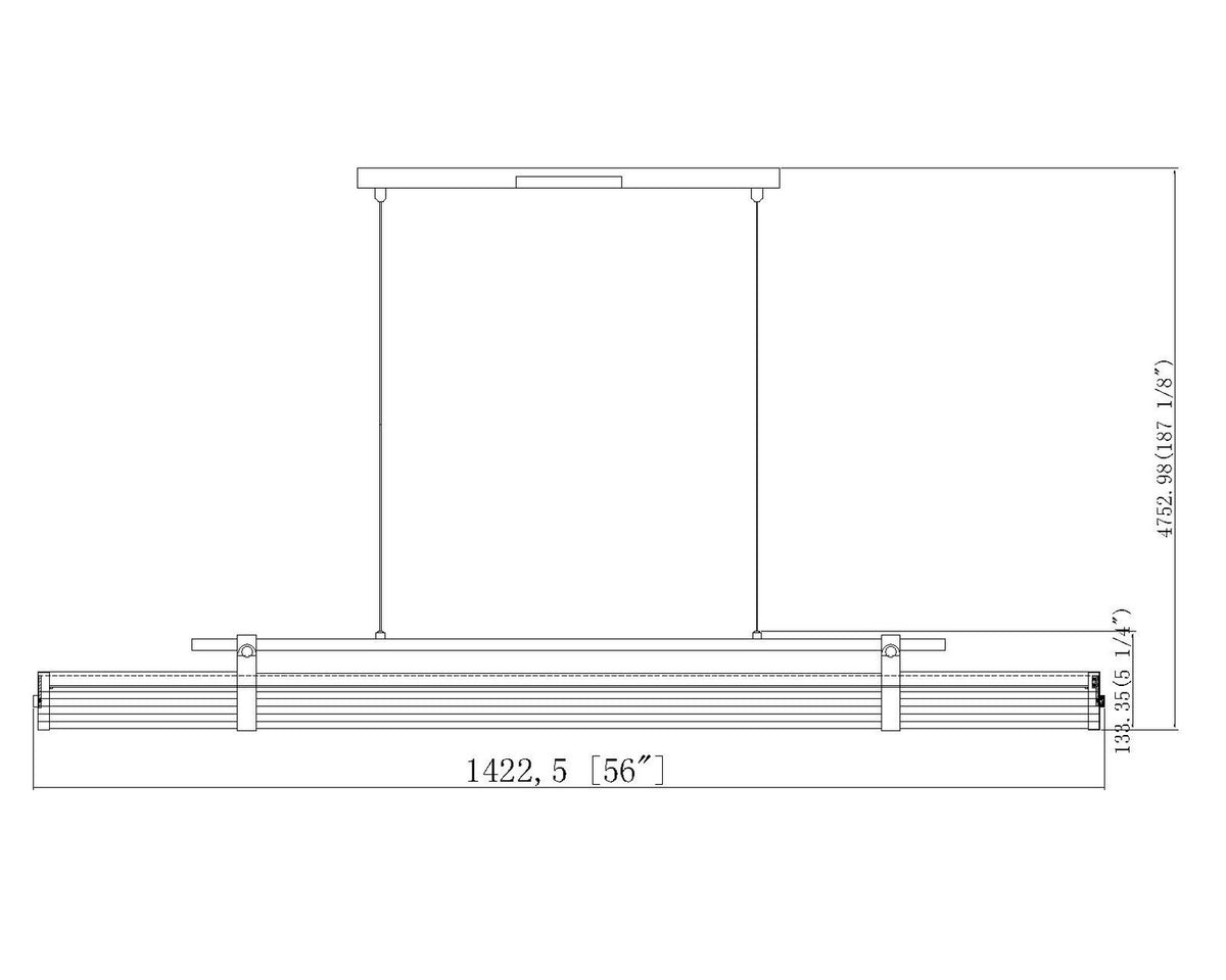 Lustre linéaire Benoit Nickel brossé, 56" – vue 5