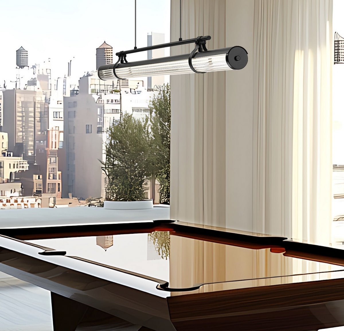 Lustre linéaire Benoit Noir mat, 56" – vue 8