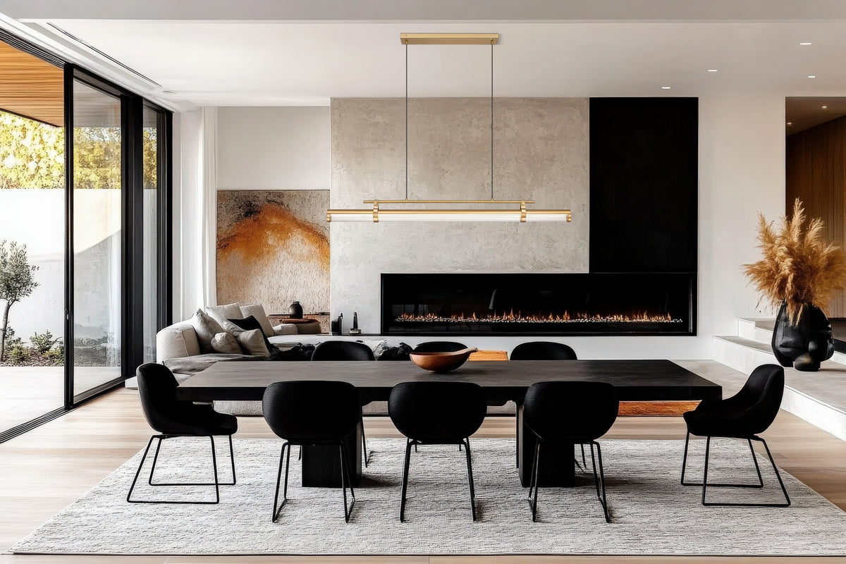 Lustre linéaire Benoit Or moderne, 56" – vue 7