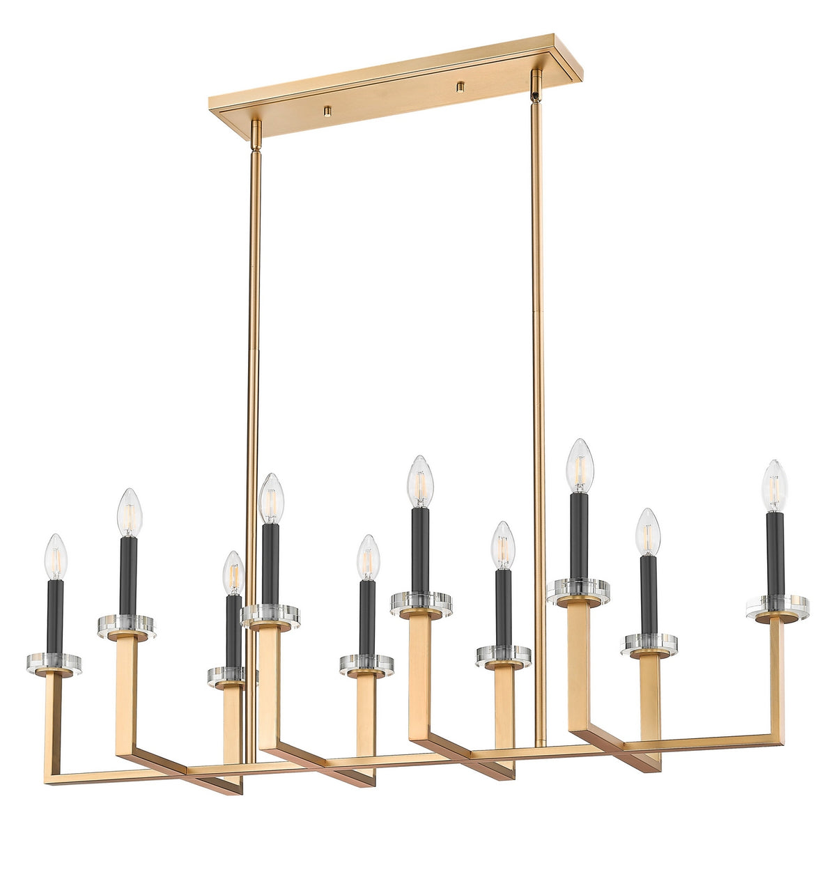 Lustre linéaire Gaultier Or moderne, nombre ampoules 10 – vue 2