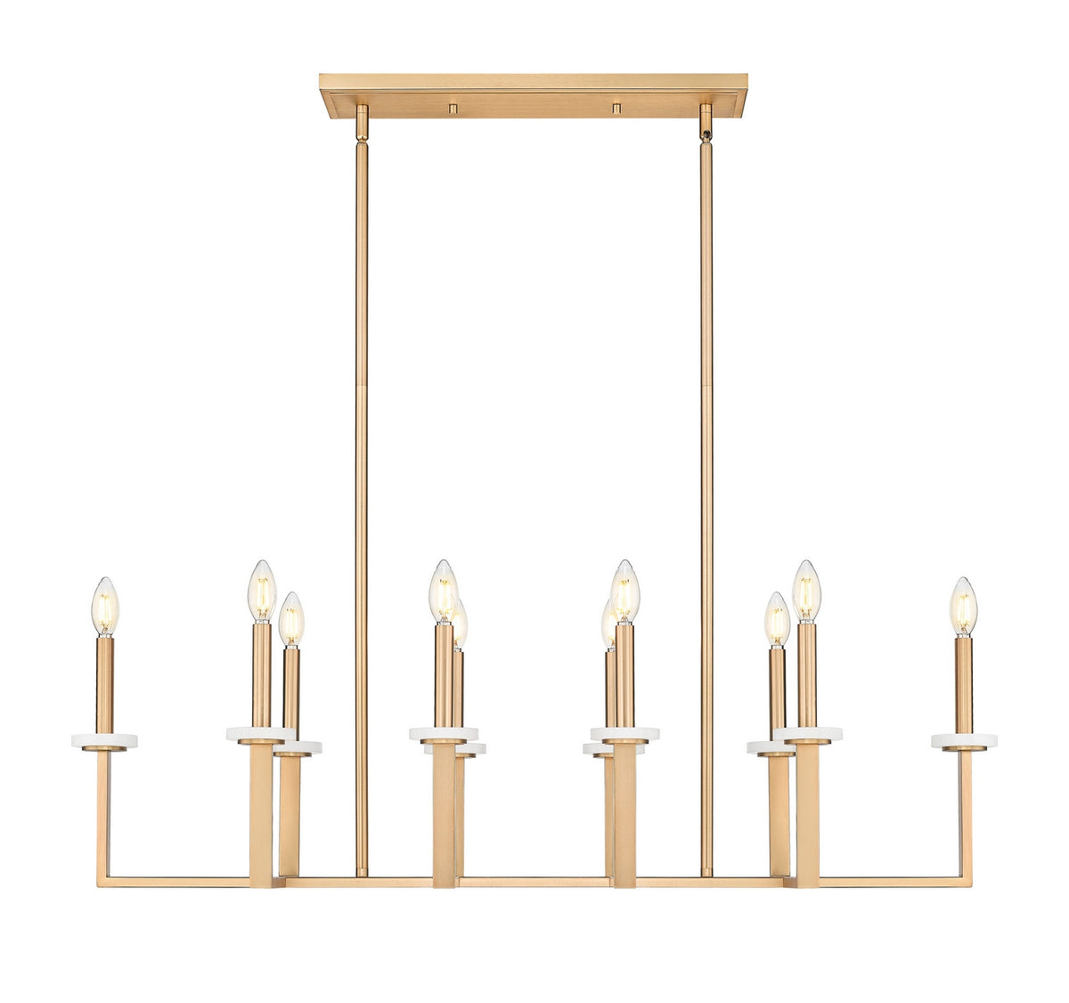 Lustre linéaire Gaultier Or moderne, nombre ampoules 10 – vue 3