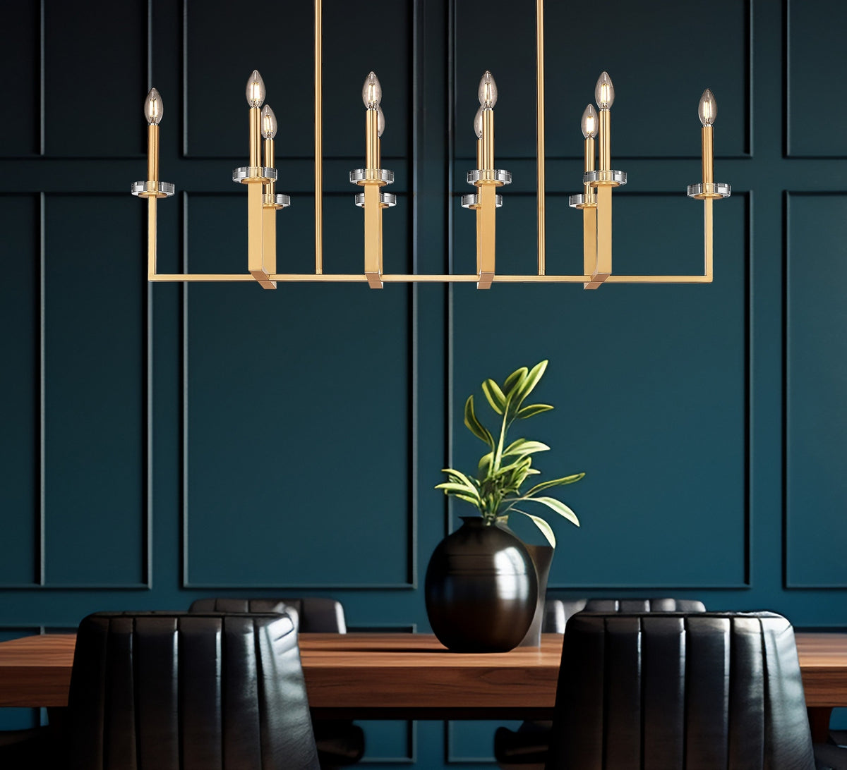 Lustre linéaire Gaultier Or moderne, nombre ampoules 10 – vue 8
