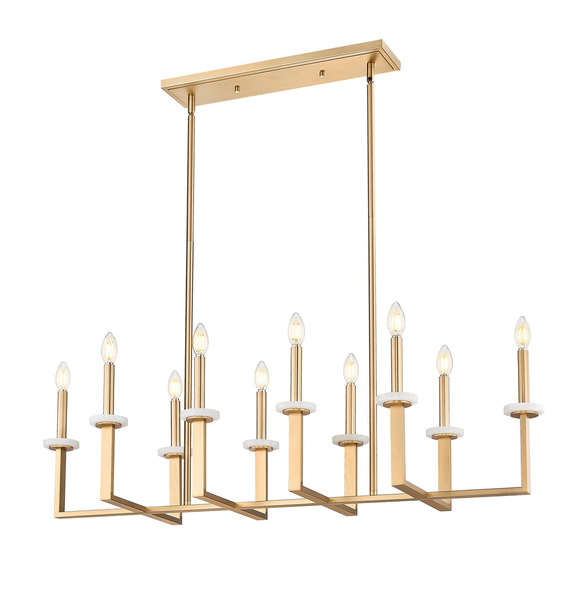 Lustre linéaire Gaultier Or moderne, nombre ampoules 10 – Z-Lite