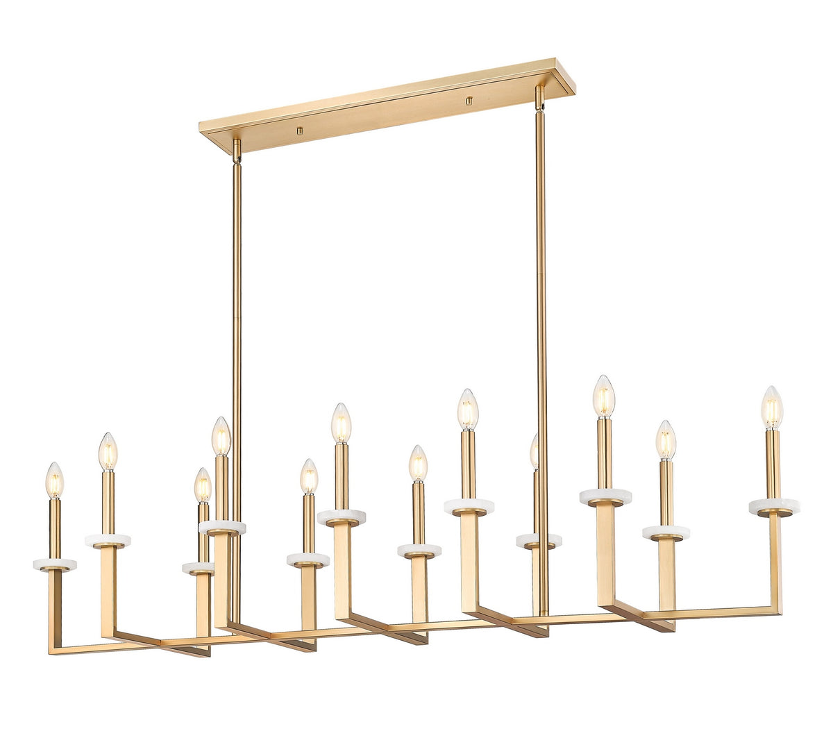 Lustre linéaire Gaultier Or moderne, nombre ampoules 12 – Z-Lite