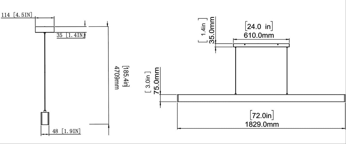 Lustre linéaire Hudson Nickel brossé – vue 6