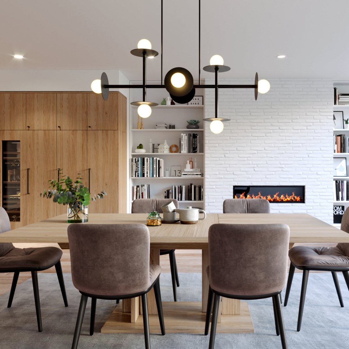 Lustre linéaire Nodes - Noir minuit by Visual Comfort Studio | Luminaires & cie