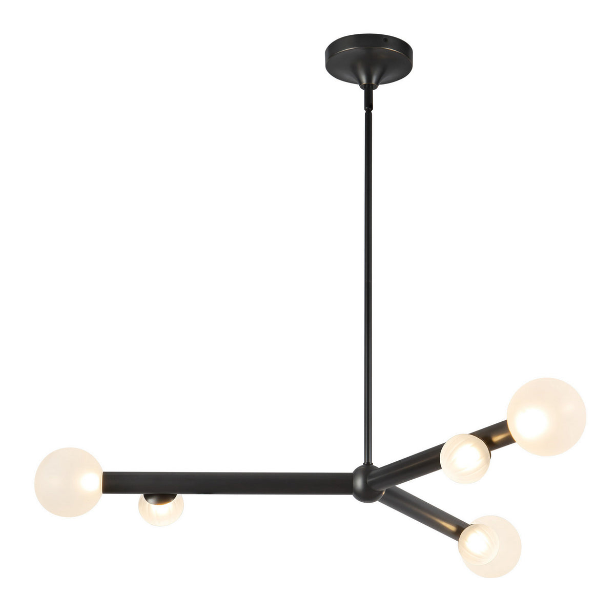 Lustre linéaire Reese Bronze urbain, Verre opale, 41" – Kuzco Lighting