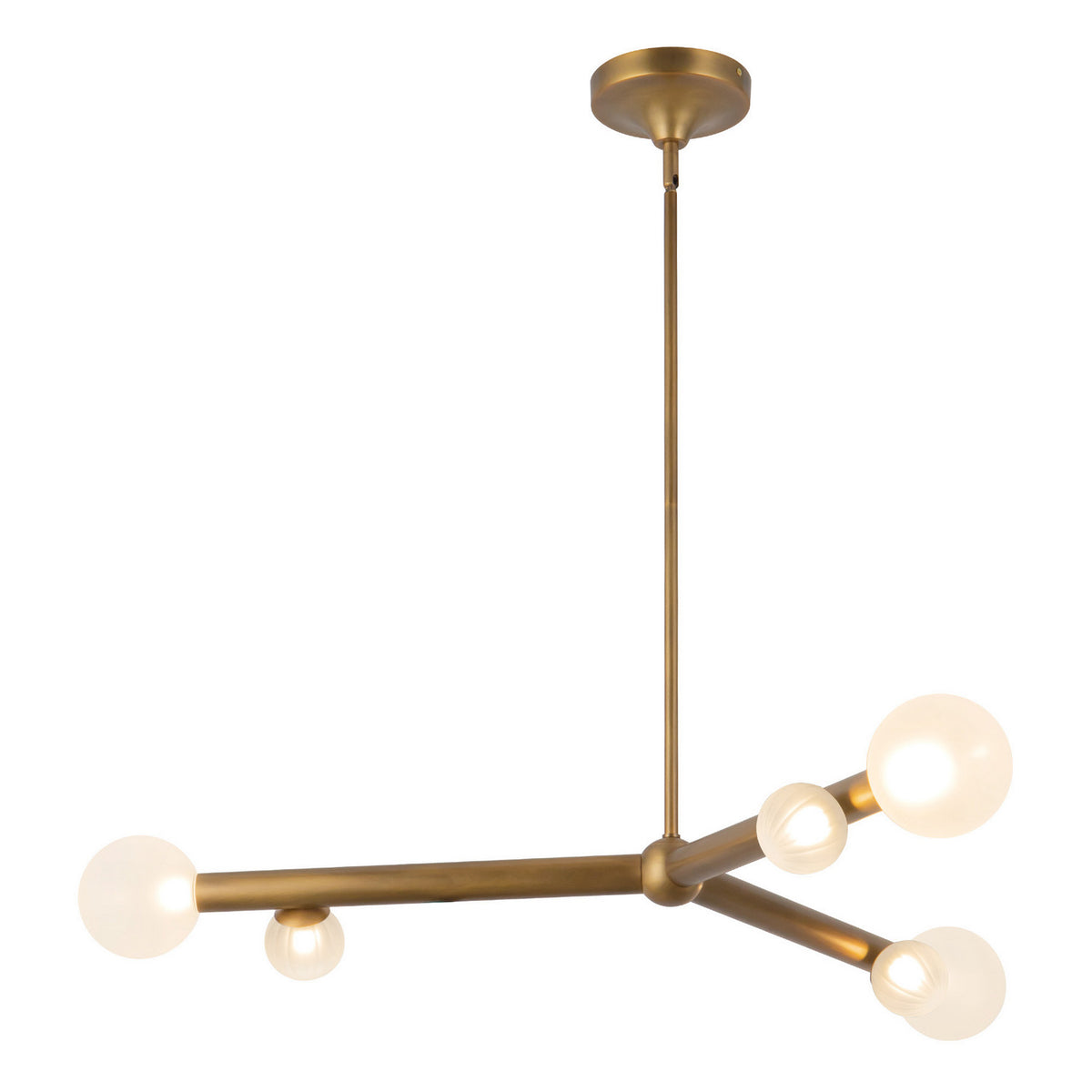 Lustre linéaire Reese Laiton vintage, Verre opale, 41" – Kuzco Lighting