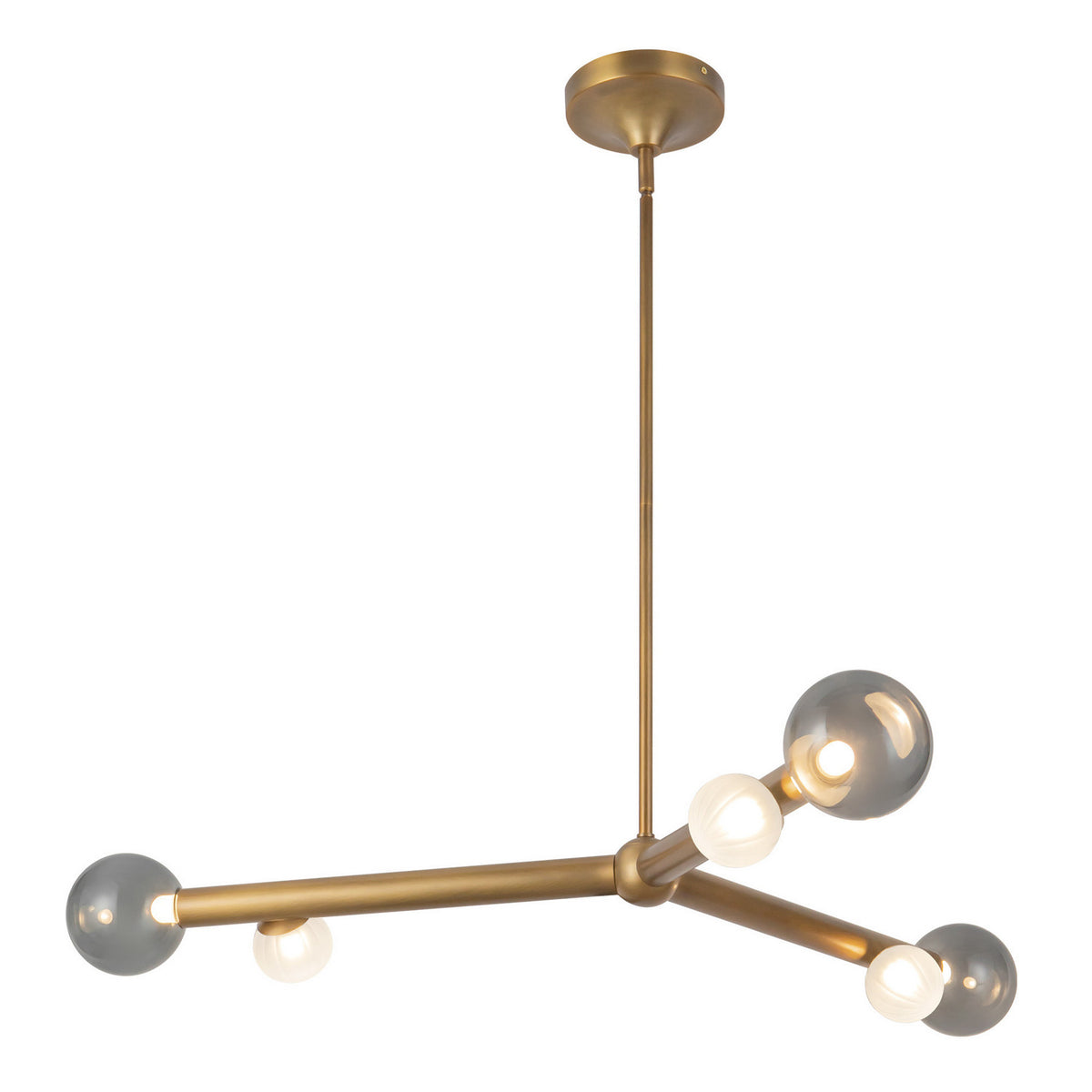 Lustre linéaire Reese Laiton vintage, Verre fumé, 41" – Kuzco Lighting