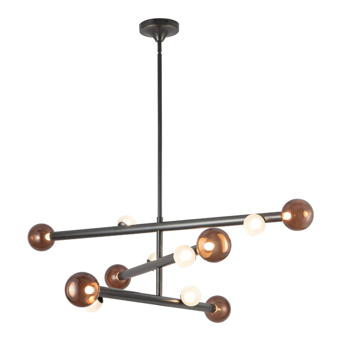 Lustre linéaire Reese Bronze urbain, Verre ambre, 47 1/2" – Kuzco Lighting