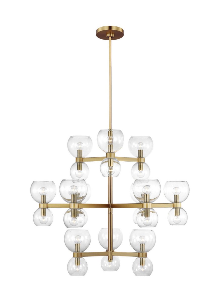 Lustre Londyn - Laiton bruni avec verre transparent 24 by Visual Comfort Studio | Luminaires & cie