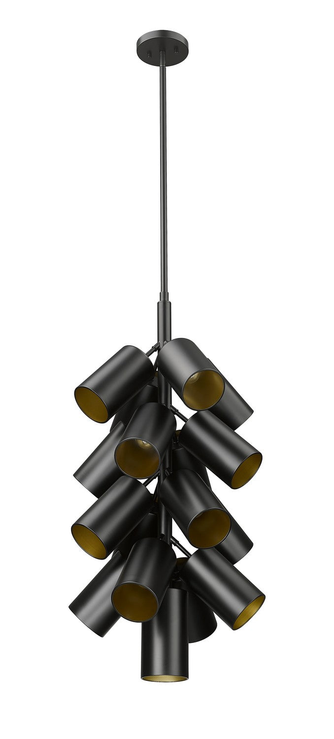Lustre Lumina Noir mat, nombre ampoules 17 – vue 2